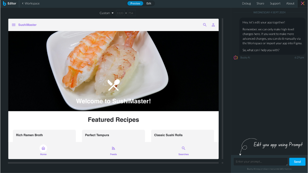 App building using buzzy