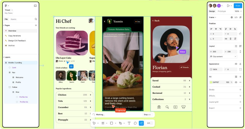 UI editing using Figma