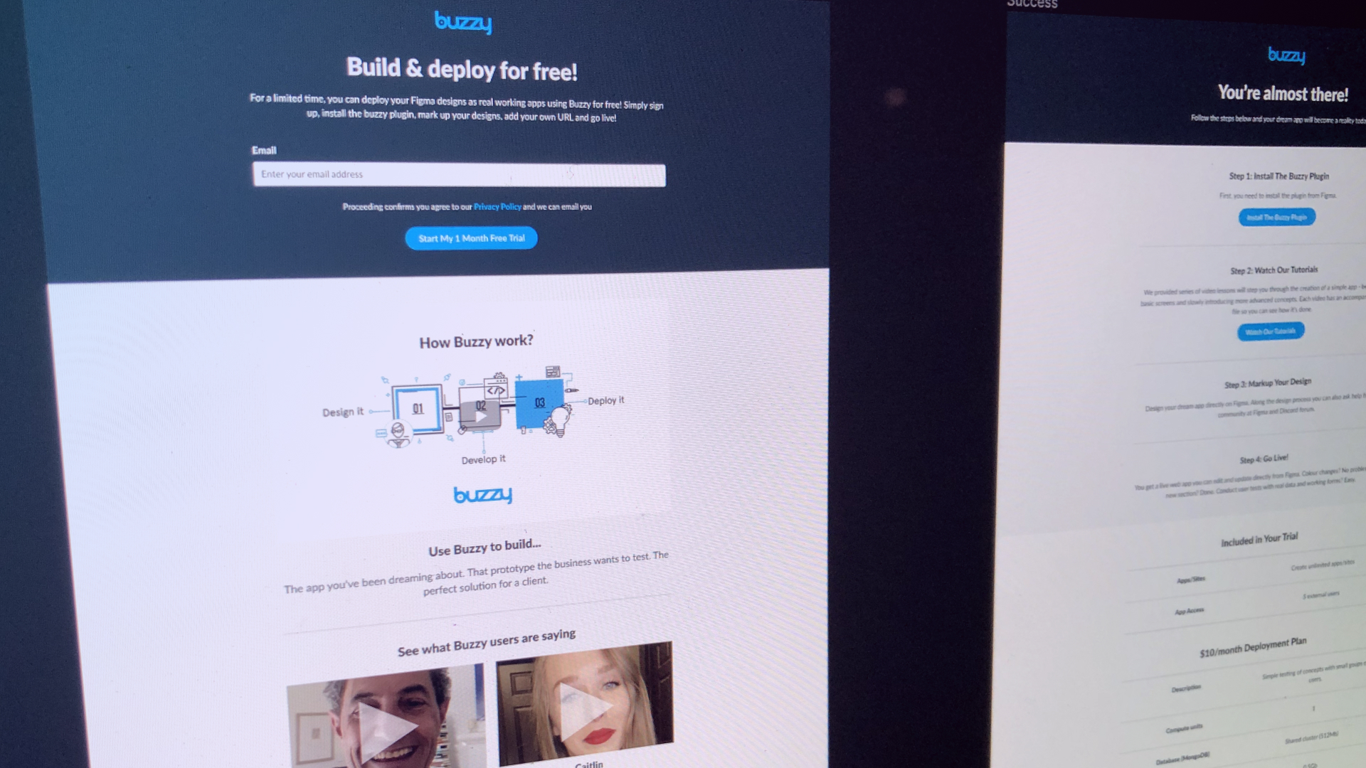 Screenshot of the initial design in Figma.